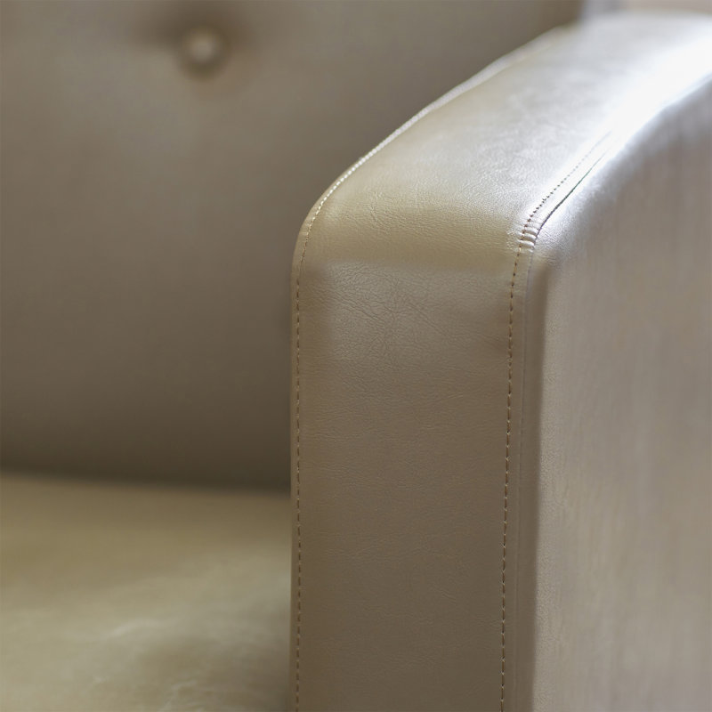 Agadir 30.5" Wide Tufted Lounge Chair, Smoke Faux Leather