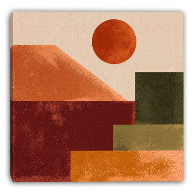 «Geometric Sunset», art mural sur toile tendue
