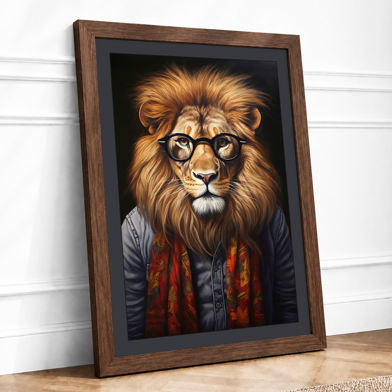 Distinguished Lion Eclectic - Print, A4 - 29.7 x 21.0 cm, Walnut