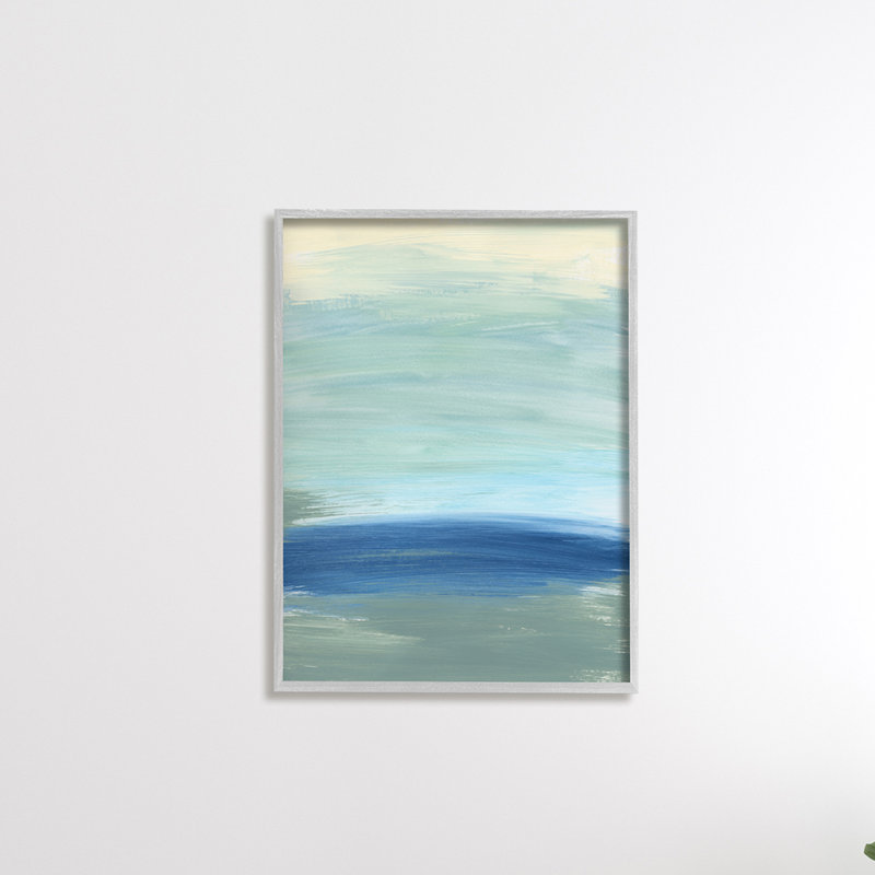 Vague nautique, inspiration, vagues bleues fluides - Peinture, H 30 po x l 24 po, Estampe numérique Farmhouse