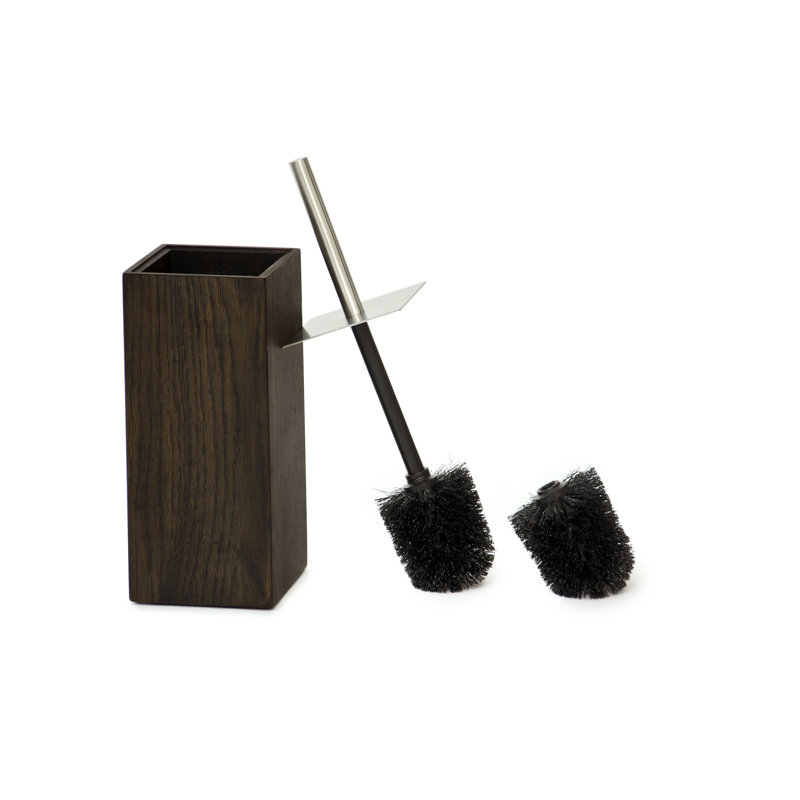 Ashford Free Standing Toilet Brush Holder, Dark Oak