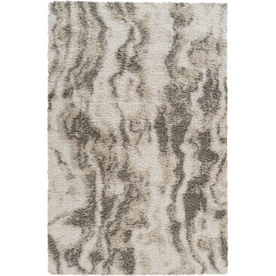 Nova Beige & Gray Abstract Shag Modern Rug