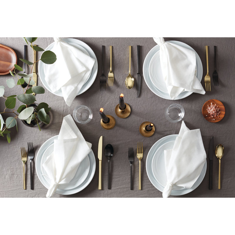 Oneida Allay Midnight 20-Piece Everyday Flatware Set, Black