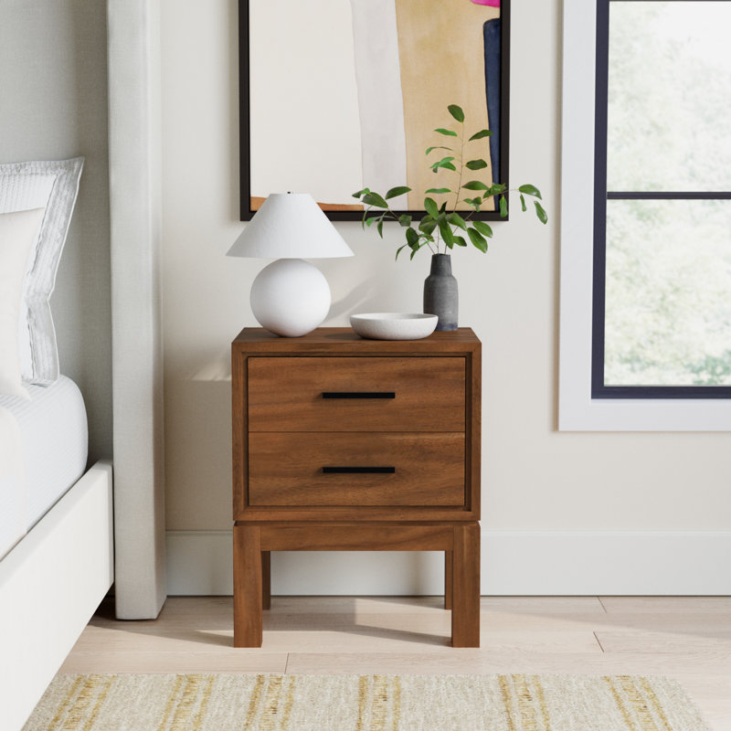 Wrightia 2 - Drawer 20" Nightstand, Honey Maple