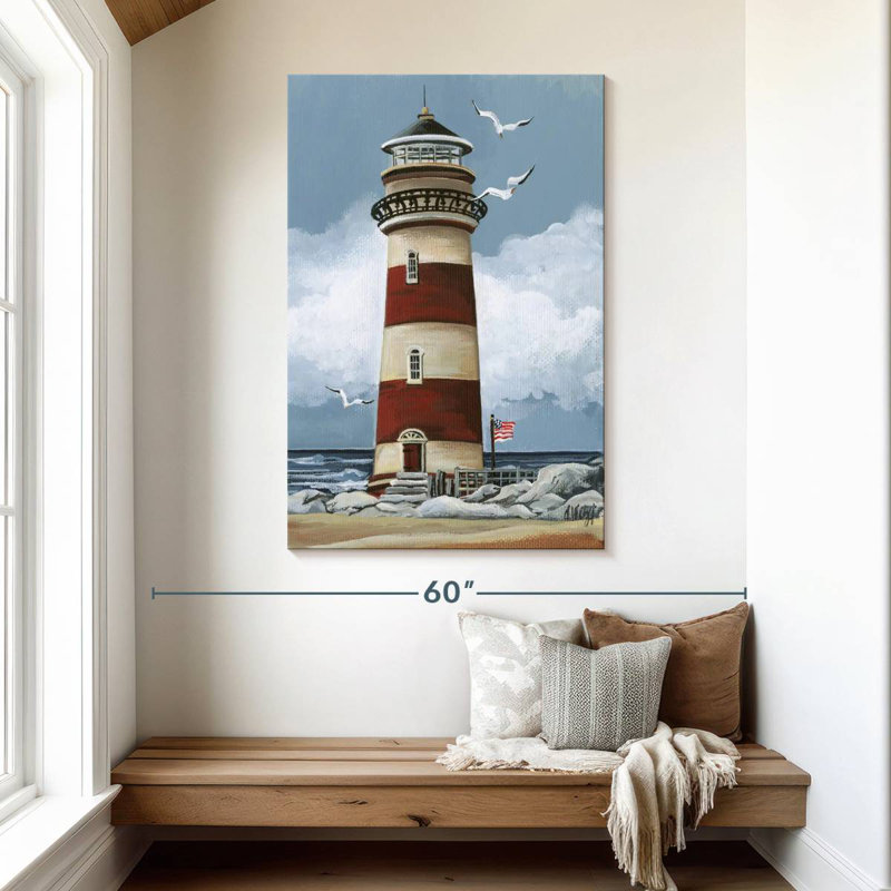 Aletra Simple Red Lighthouse, 48" H x 32" W