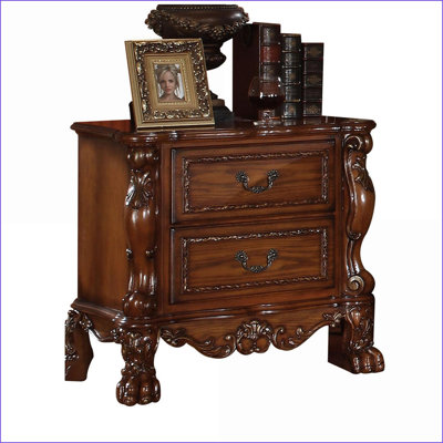 Traditional Cherry Oak 2-Drawer Nightstand