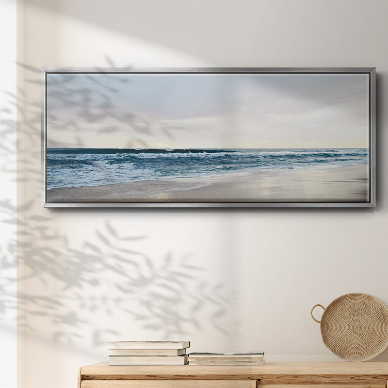 «Shimmering Dawn», peinture sur toile encadrée, Argent, H 8 po x l 20 po