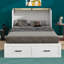 Lit double escamotable de style campagnard avec charge-418084150