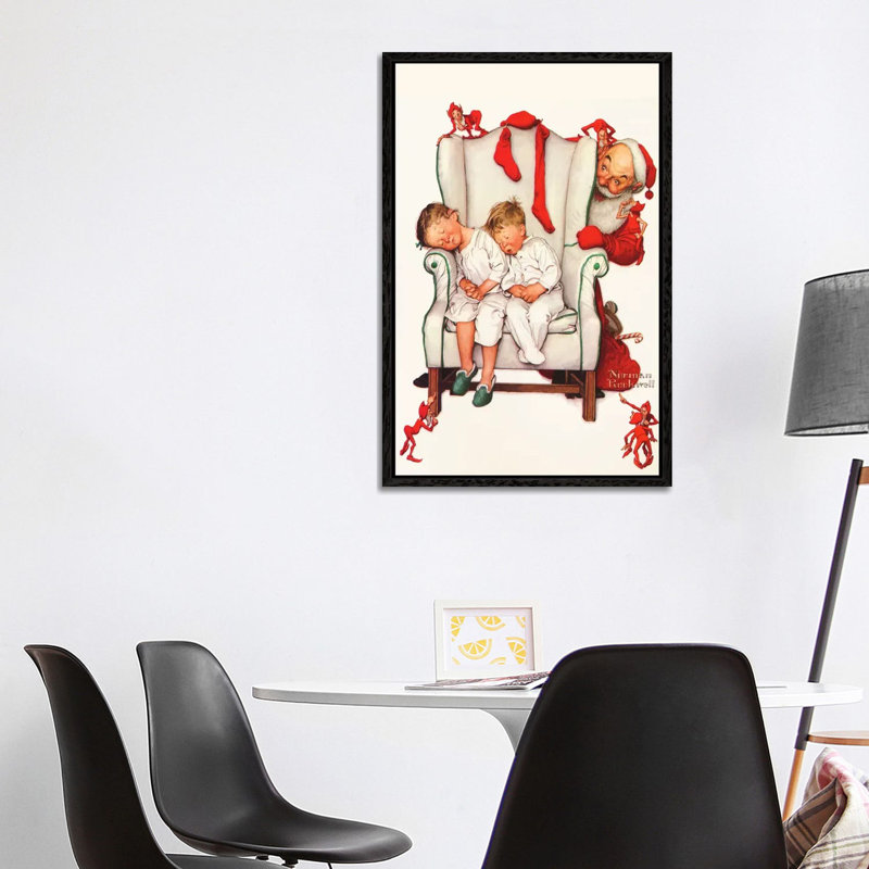 Norman Rockwell - Print on Canvas, 101.6 cm H x 66.04 cm W, Black Floater Framed