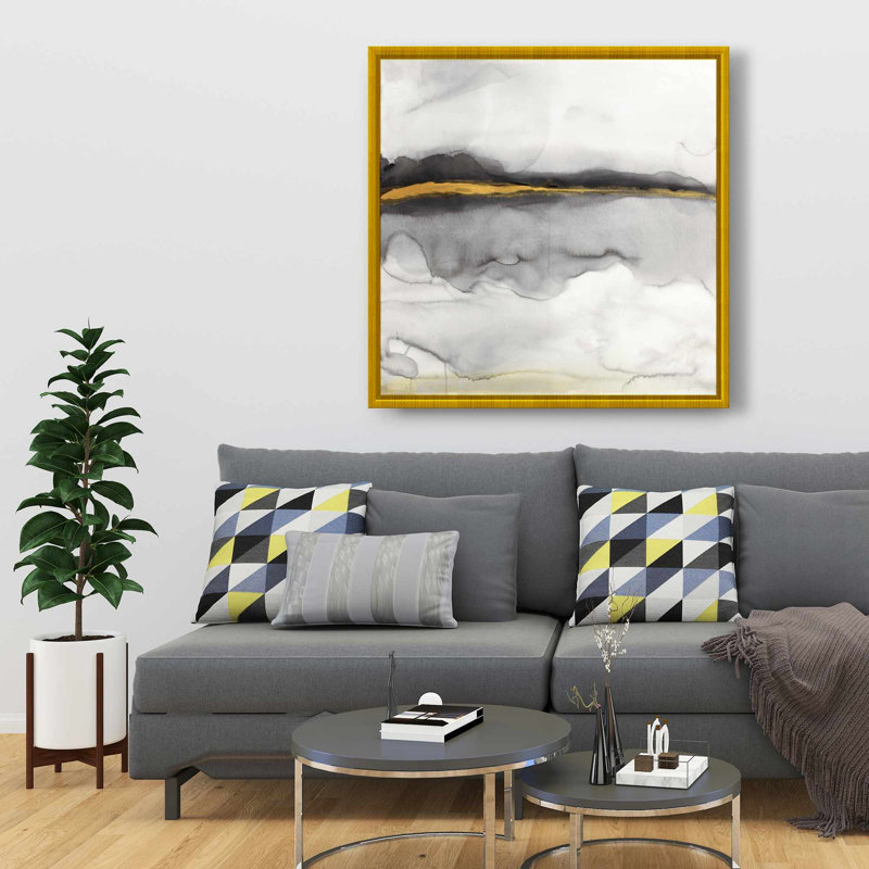 Art sur toile encadré abstrait doré
