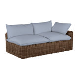 Montecito 75.25" Wide Outdoor Wicker Left Hand Facing Loveseat with Cushions