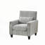 Fauteuil d'appoint moderne rembourré avec garniture cloutée, rembourrage en mousse haute densité et structure en bois massif pour une assise polyvalente.-50012814