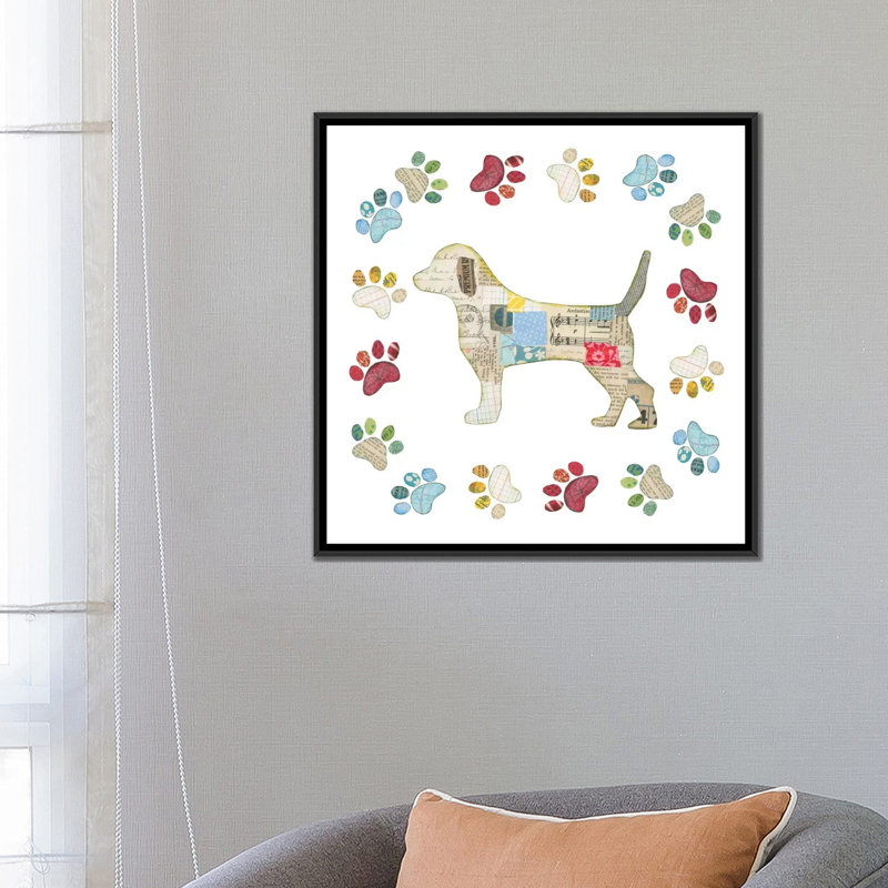 «Good Dog IV», impression sur toile tendue, H 18 po x l 18 po x P 1,5 po, Toile avec cadre flottant noir, Pas de tapis