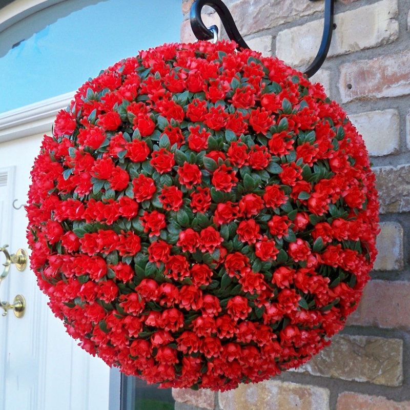 Faux Plant, Red, 38cm H x 38cm W x 38cm D