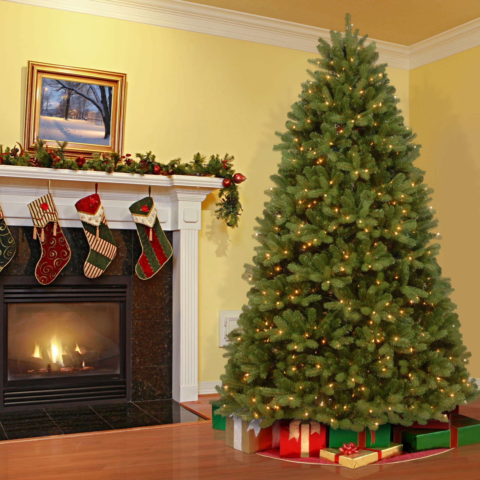 Frosted 7.5' Pre-Lit Spruce Christmas Tree, 6.5'