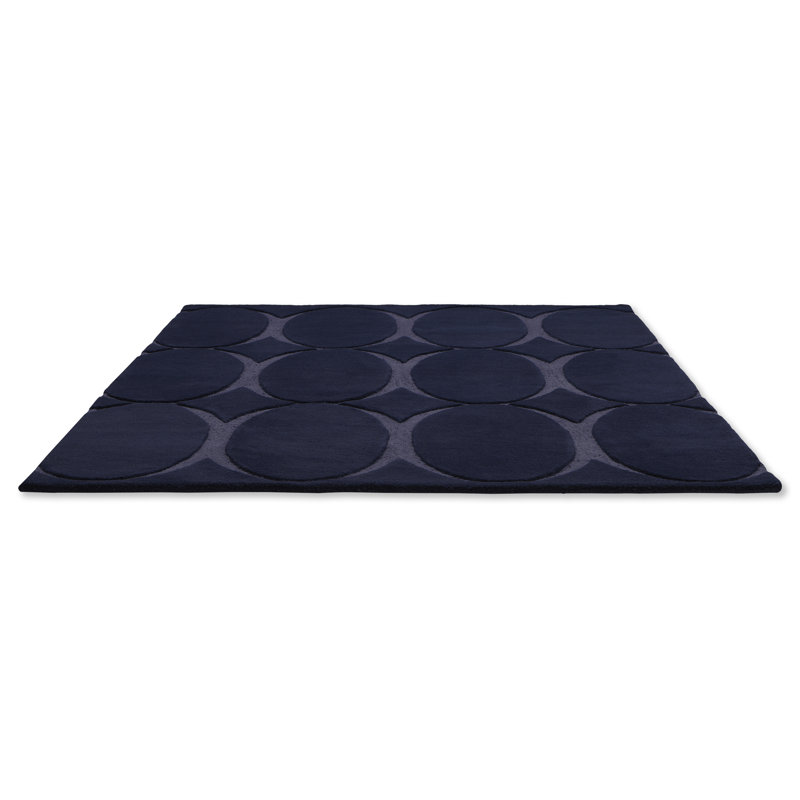 Renaissance Wool Geometric Area Rug in Blue, Rectangle 5'7" x 7'10"