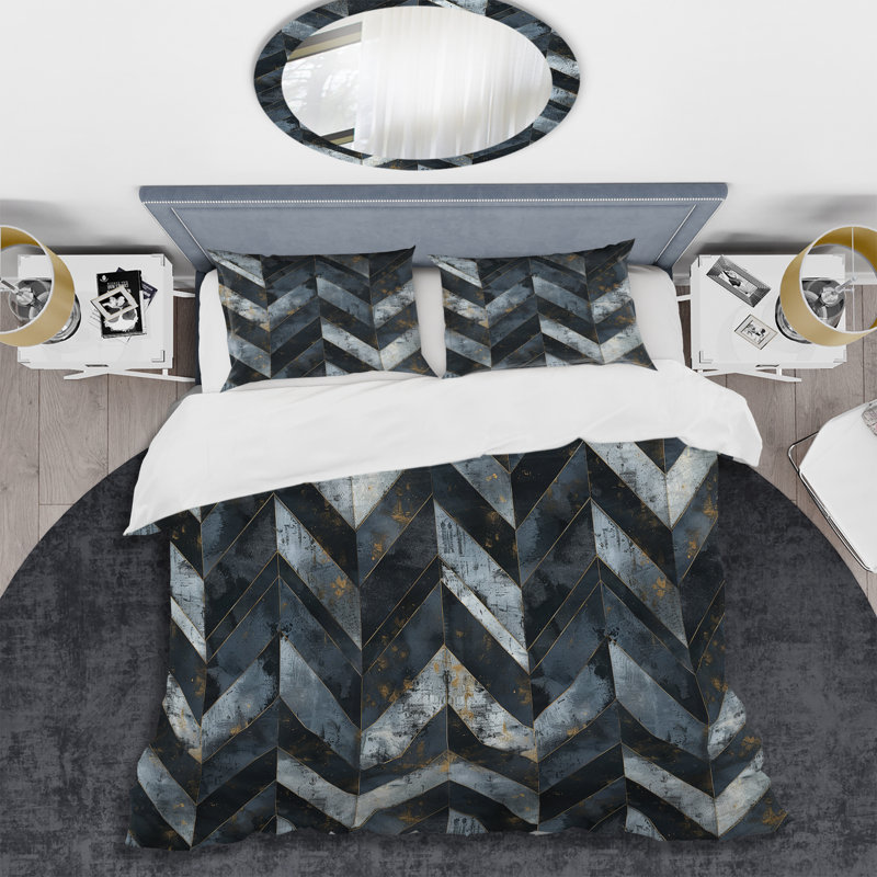 Ensemble de housse de couette transitionnelle gris et noir Magic III, Housse de couette très grand et 2 très grandes t