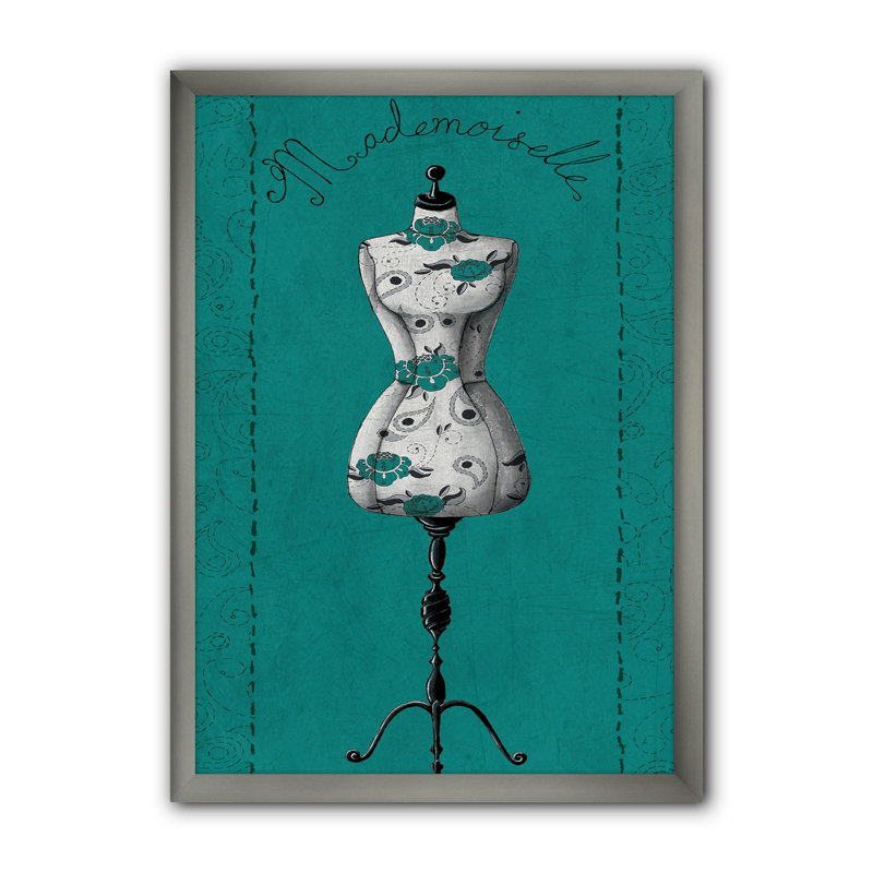 Cadre photo « french couture iii », reproduction sur toile, Cadre argenté, H 40 po x l 30 po x P 1,5 po