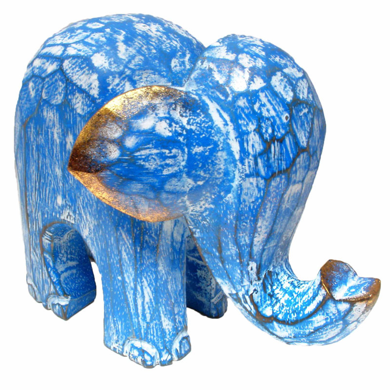 Caffrey Animals Figurines & Sculptures, 6" H x 7" W x 4.5" D, Blue