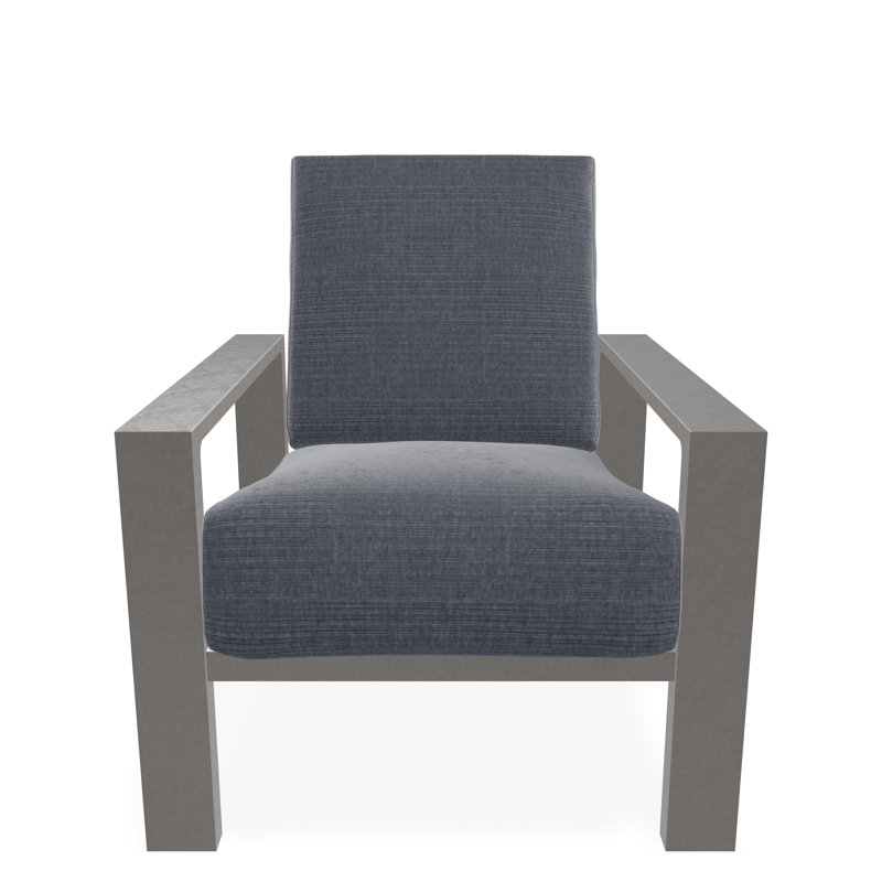 Larssen Outdoor Lounge Chair, Proven Denim, Warm Gray