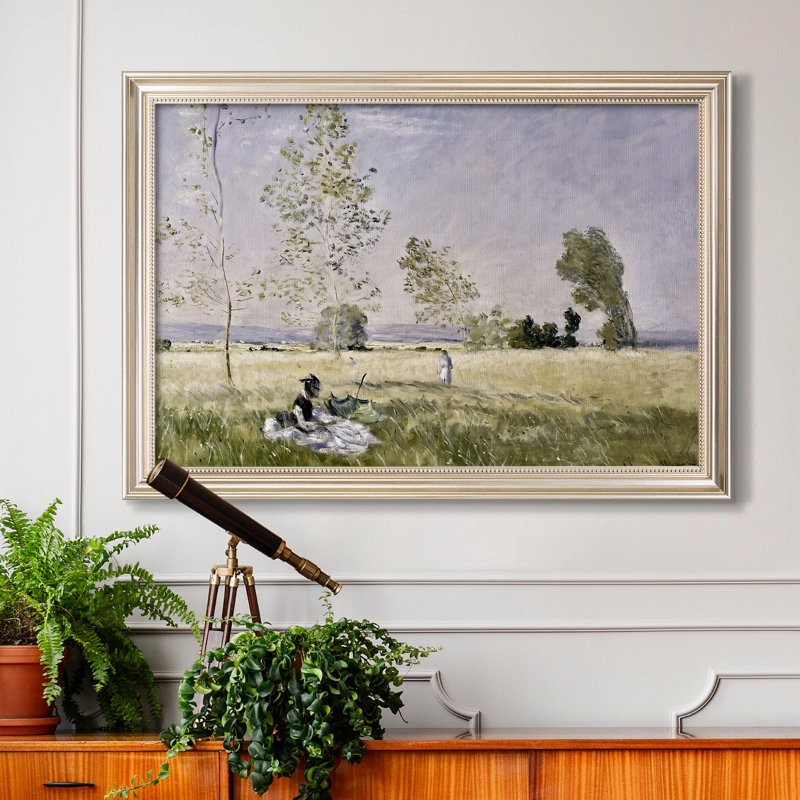 Été (L'été), 1874 - Claude Monet - Toile encadrée sur mesure, 24x34 INNER SIZE, Framed Canvas, Pewter Satin