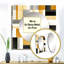 Taupe géométrique Blocks Harmony - art moderne carré de miroir mural de salon-100993706