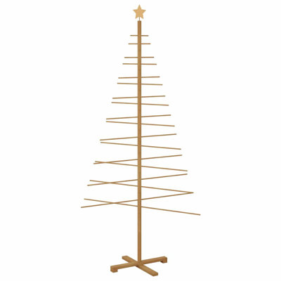 Wooden Christmas Tree with Stand Brown Bamboo