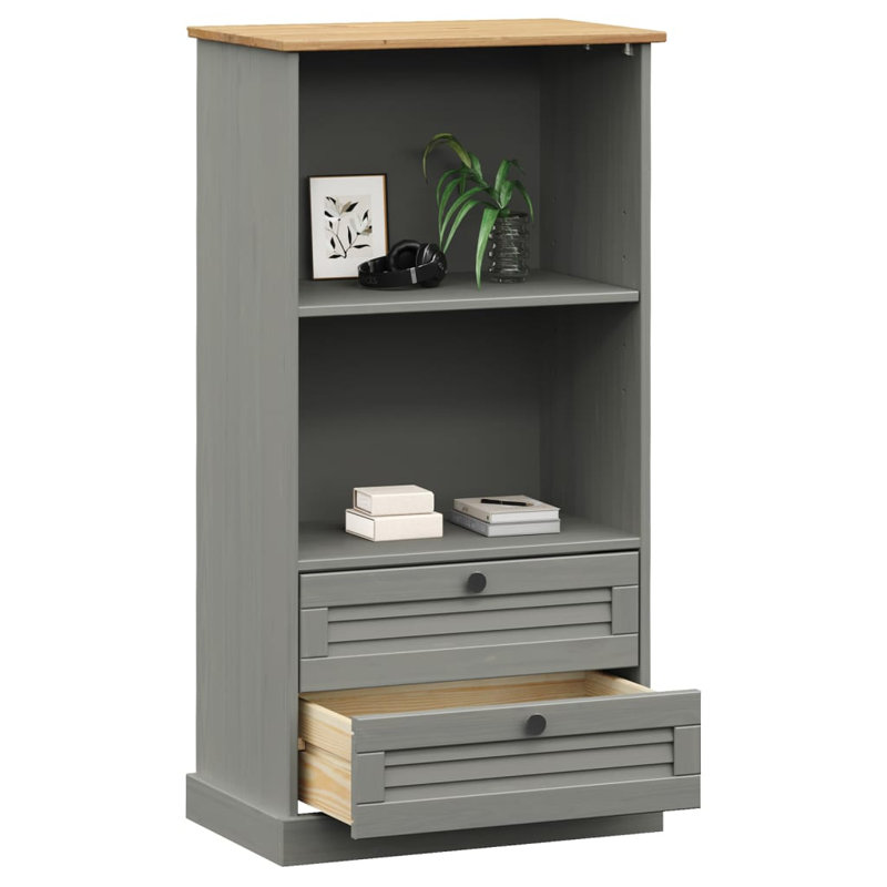 114.50cm H x 60cm W Standard Bookcase, Grey