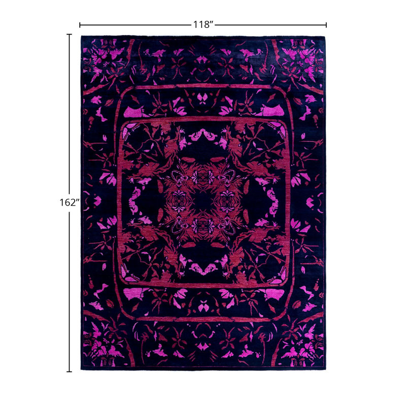 Tapis noir / rose / rouge sur mesure 9 pi 10 po x 13 pi 6 po Overyed