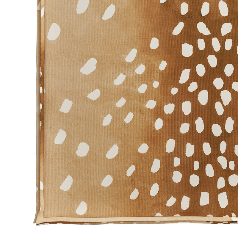 Repose-pieds carré à motif floral 19 po Beyla, Fauve naturel