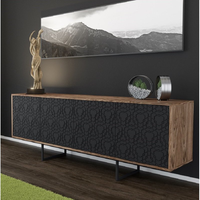 Largo 204cm Sideboard, Black/Walnut