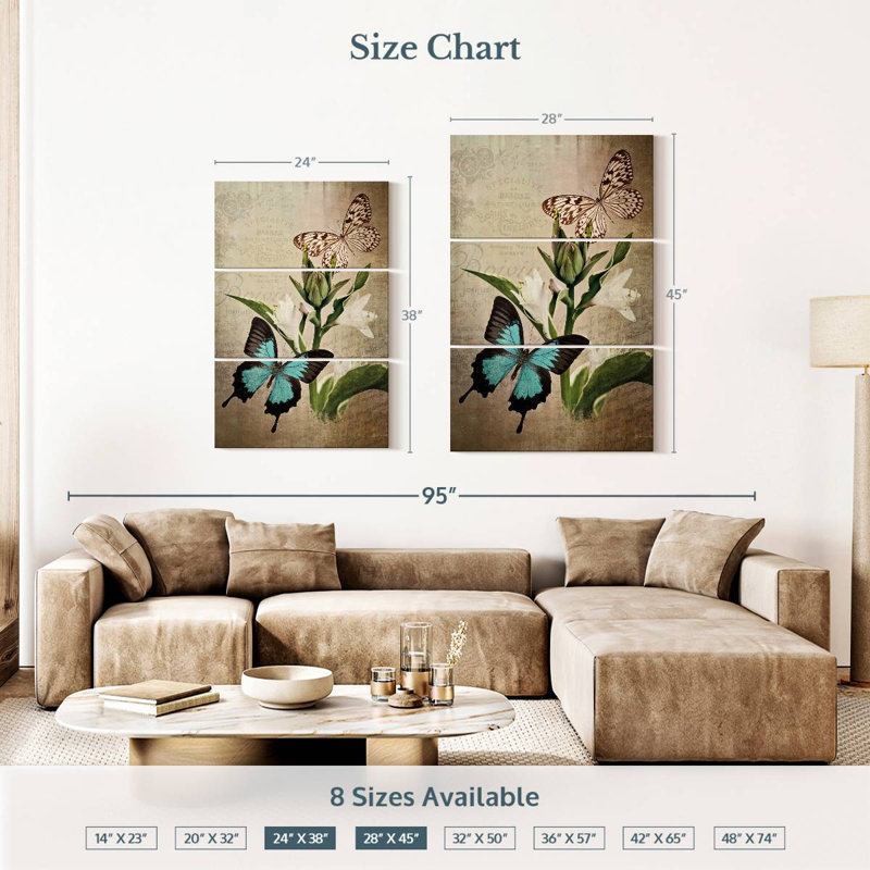 Brampt Butterfly Botanical III, 38" H x 24" W