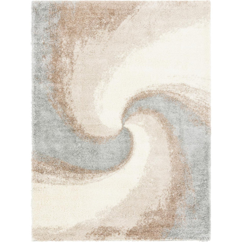 Tapis abstrait kaki , Rectangle 9 pi x 12 pi, Grey/Beige