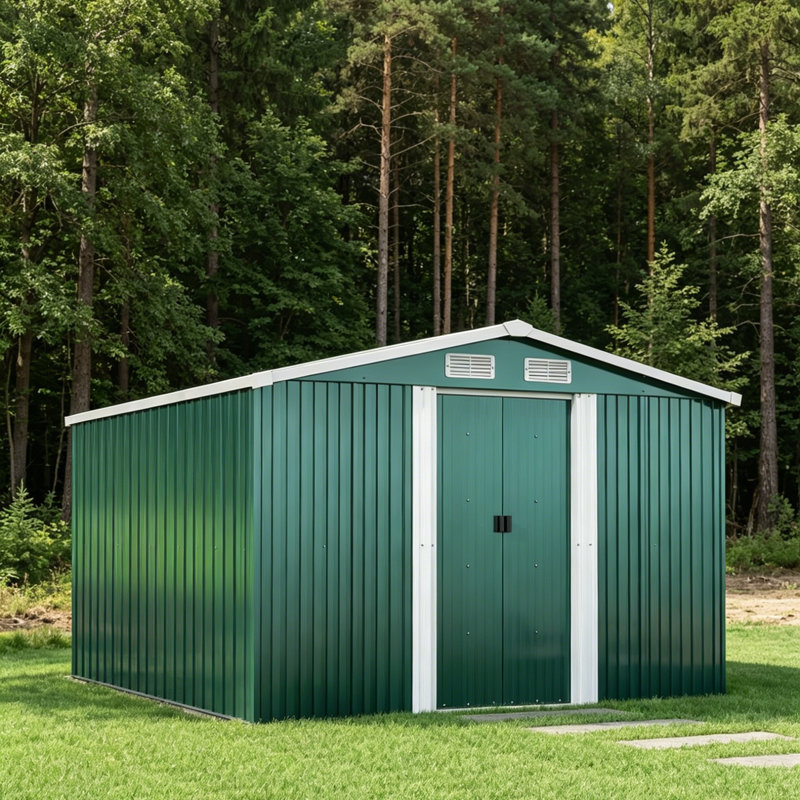 Garden Tool Storage Shed, Dark Green