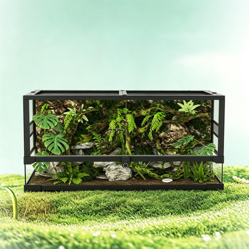 Enclos en alliage d'aluminium avec verre latéral et accès frontal, 18.5" H x  18.5" D x  48" W 
