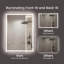 Miroir de salle de bain à DEL de 20 po x 28 po, éclairé à l'avant et à l'arrière, gradable en continu, 3 couleurs CRI90 +, mémoire de luminosité, incassable, miroir de meuble-lavabo à DEL antibuée, imperméable IP44
