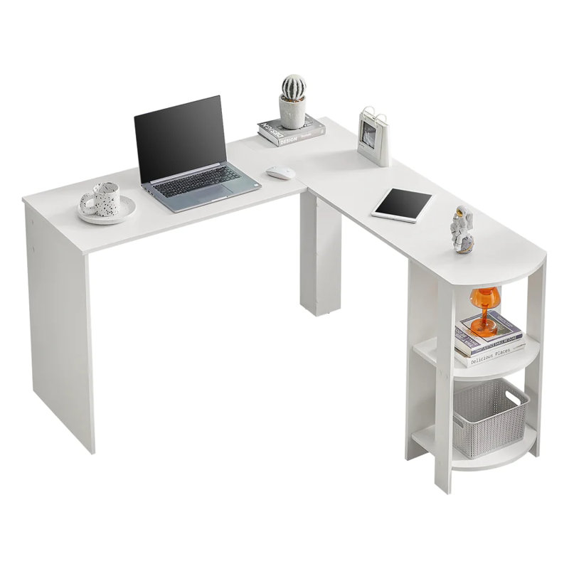 L-Shaped Computer Desk, White