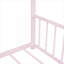 Lit plateforme House pour chambre d'enfant, maisonnette fonctionnelle en métal massif rose classique