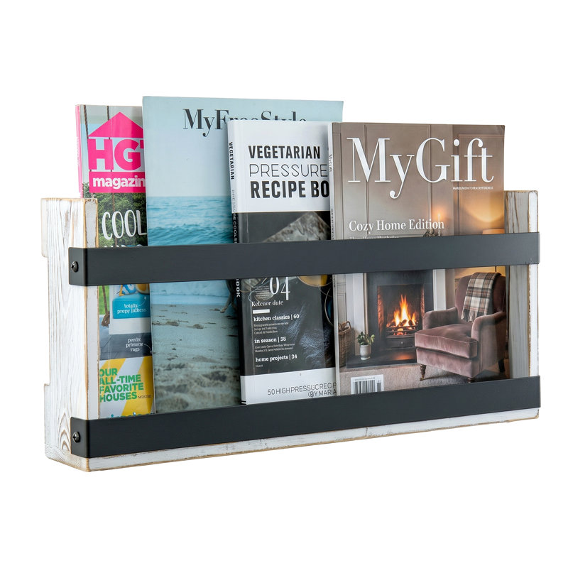Solid Wood Double Magazine Display Rack