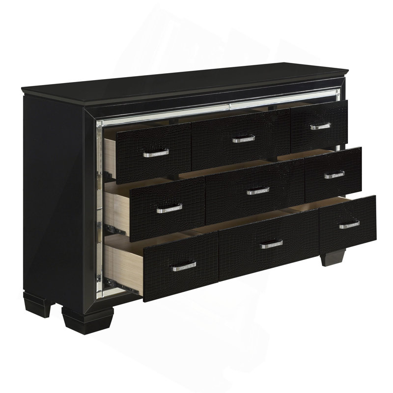 Mobilier de chambre à coucher en bois, Noir
