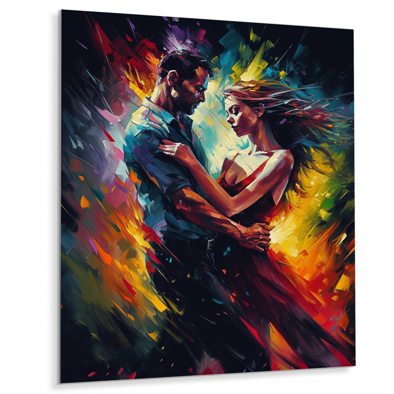 «Colorful Couple Dancing II», impression sans cadre sur métal, H 40 po x l 30 po x P 1 po