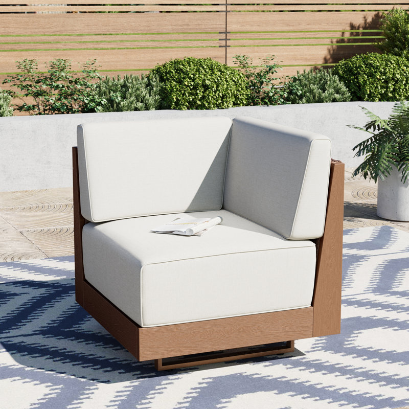 HDPE & Rattan Patio Deep Seating Corner Chair