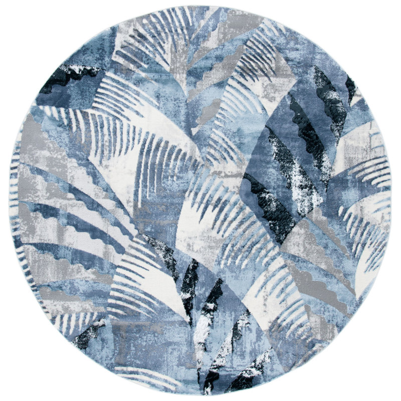 Eltingville Performance Abstract Rug, Round 6'7"