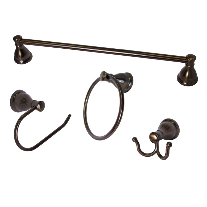 Ensemble de quincaillerie murale pour salle de bain 4 pièces Castilla, Bronze huilé