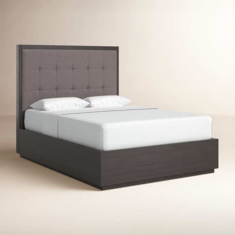 Adlia Upholstered Platform Storage Bed, California King, Gray