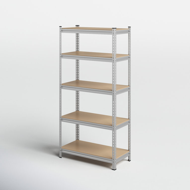 Lundys 5 Tiers Adjustable Metal Storage Shelving Heavy Duty Boltless Display The Twillery Co. Finish: Silver