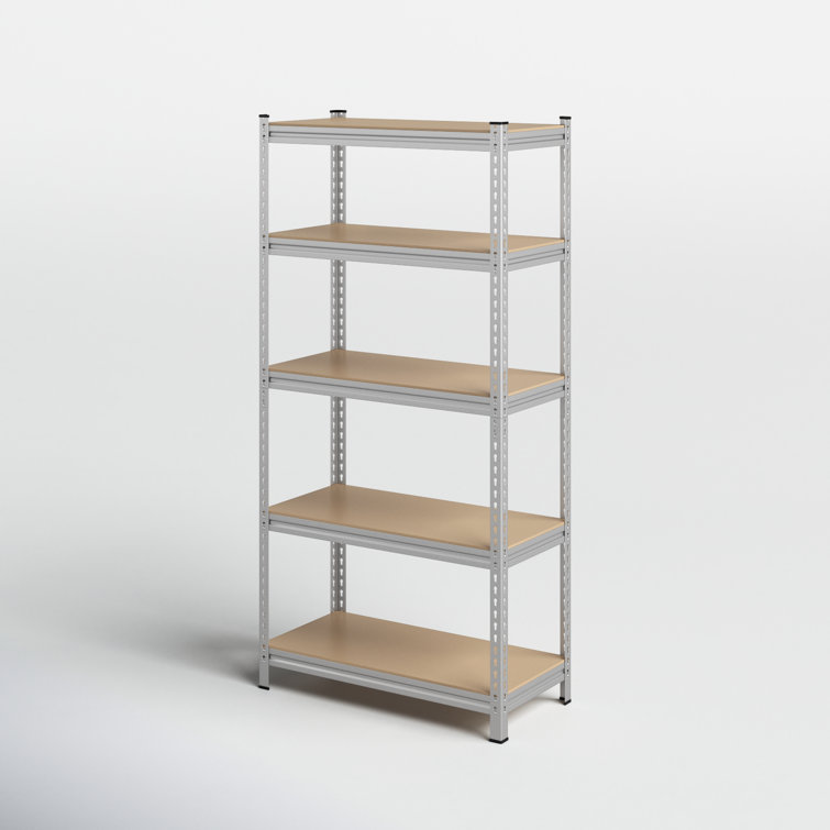 Lundys 71 H x 35.5 W x 16 D 5-Tier Adjustable Metal MDF Storage Rack Shelves Boltless Shelving The Twillery Co. Finish: Black