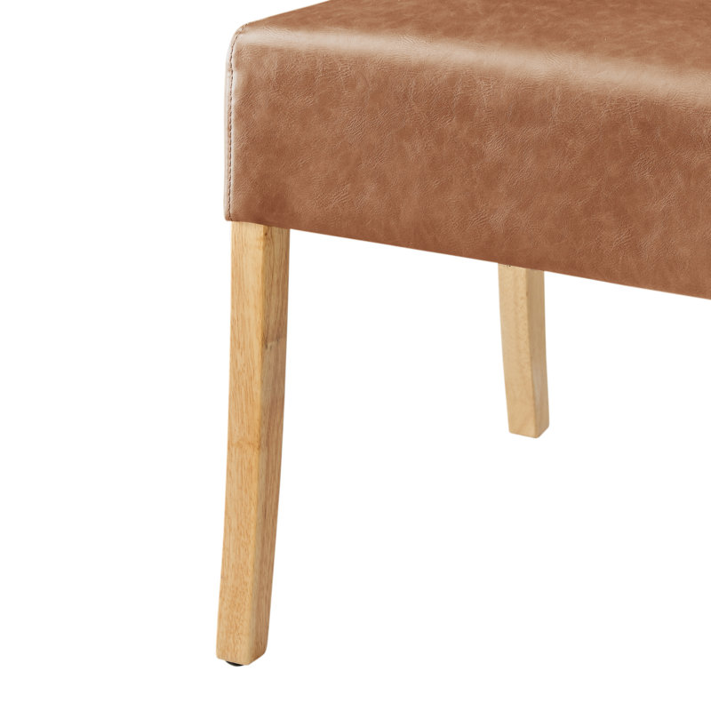 Bott 19'' H Upholstered Dining Side Chair, Dark Brown, Natural