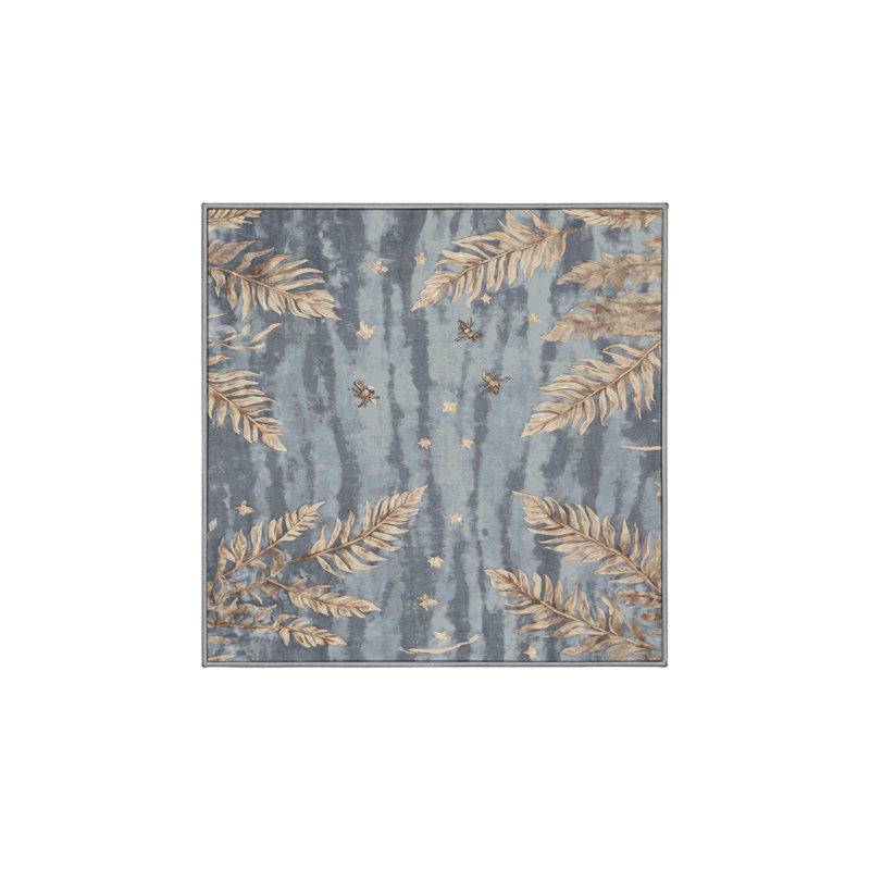Tapis gris lavable à la machine, Carré 6 pi