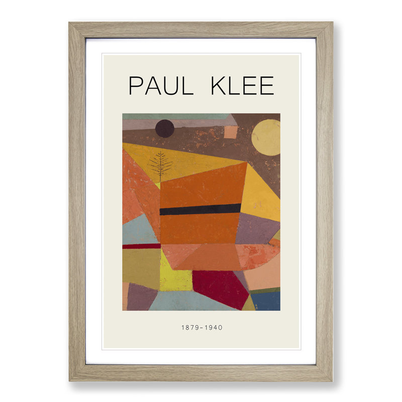 Joyful Mountain Landscape by Paul Klee - Picture Frame Art Prints, Oak Framed, 36cm H x 27cm W x 2cm D